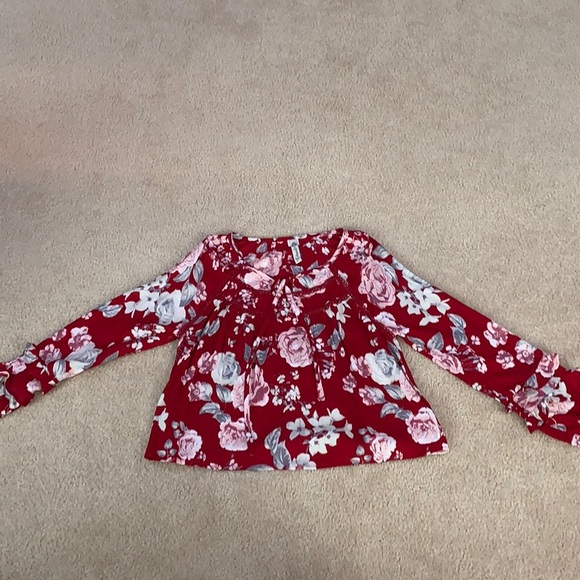 american rag long sleeve red floral shirt - Picture 1 of 2